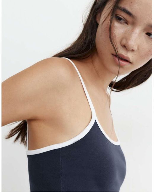 Pull&Bear Blue Fine-strap Top