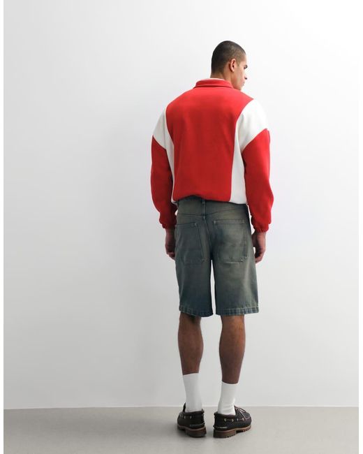 ASOS Natural Loose Denim Jorts for men