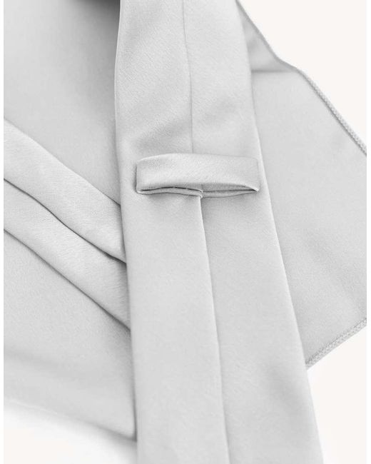 Maya White Satin Tie Pocket Square Set for men