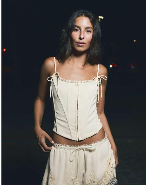 Bershka Blue Corset Top With Straps