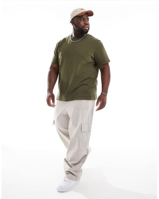 ASOS White Loose Cargo Trousers With Elasticated Waist for men