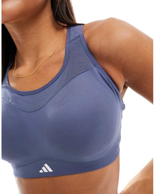 Adidas Originals Blue Adidas Training Tailored Impact High Support Sports Bra