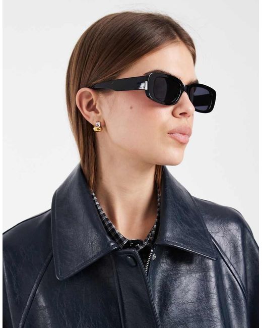 ASOS Blue Asos Deisgn Mid Square Sunglasses
