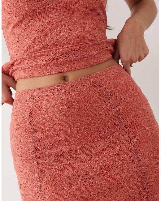 ASOS Red Co-ord Lace Mini Skirt