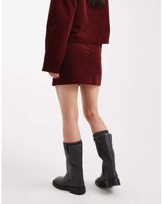 ASOS Red Cord Mini Skirt Co-Ord
