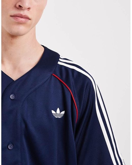 Adidas Originals Blue Adicolor Baseball Jersey for men
