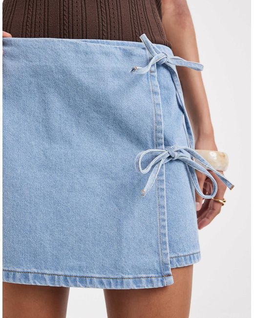 ASOS Blue Mini Wrap Skirt