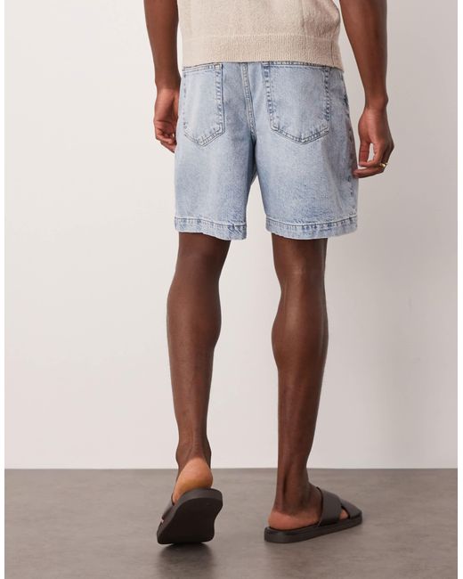 ASOS Blue Standard Length Denim Fatigue Jorts for men