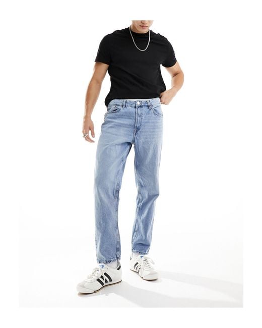 Bershka Blue Straight Vintage Jeans for men