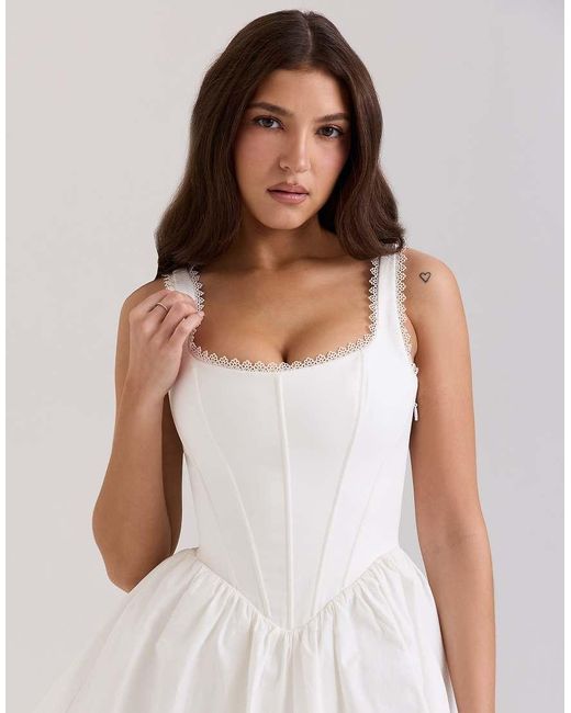 House Of Cb White Letitia Cotton Mini Dress