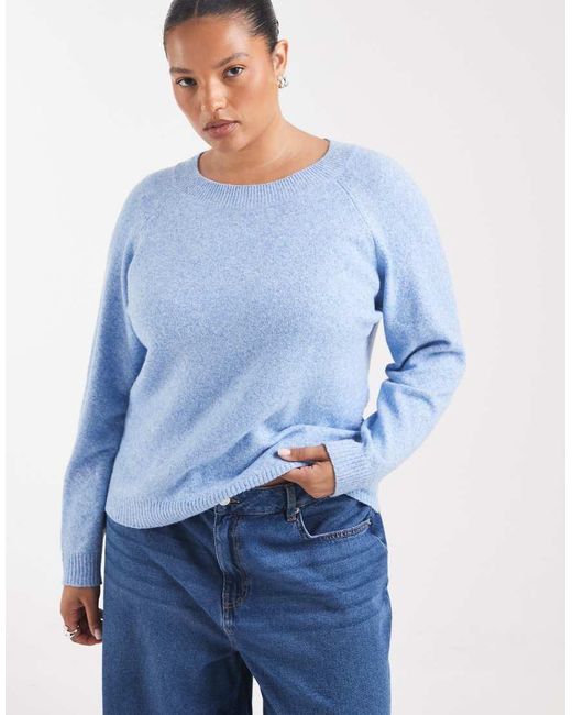 Vero Moda Blue Soft Round Neck Knitted Jumper
