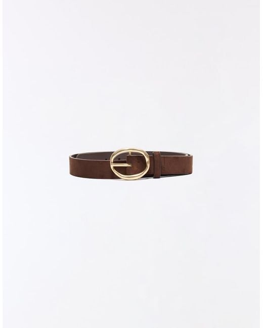 Bershka Blue Leather Effect Belt With Buckle