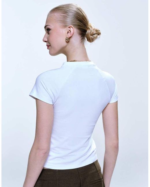 Noisy May White Regular Fit Cap Sleeve T-shirt