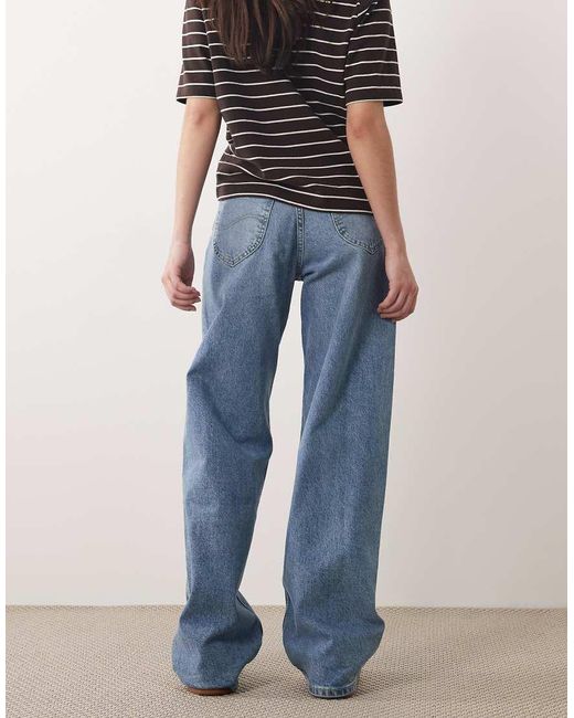 Lee Jeans Blue Rider Straight Wide Leg Jeans