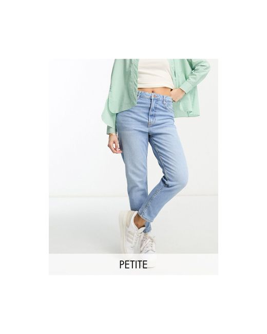 Bershka Blue Petite – mom-jeans