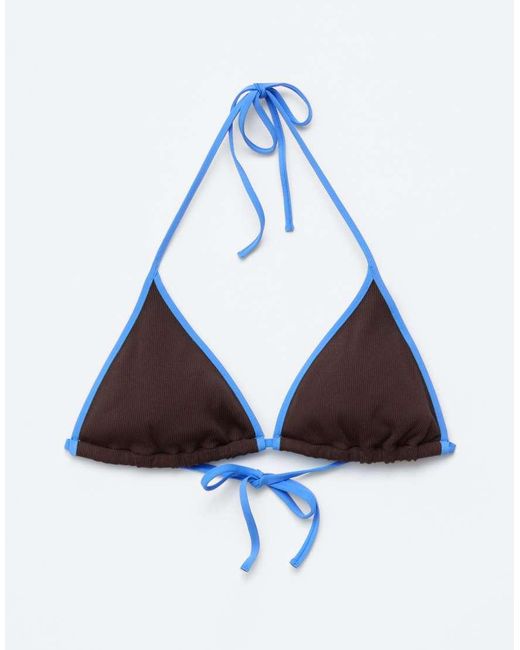 & Other Stories Brown Triangle Bikini Top