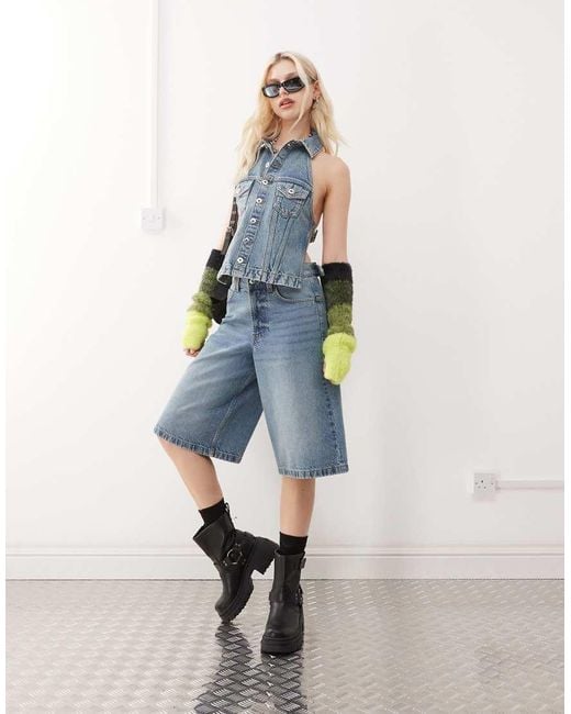 Collusion Blue Denim Jorts