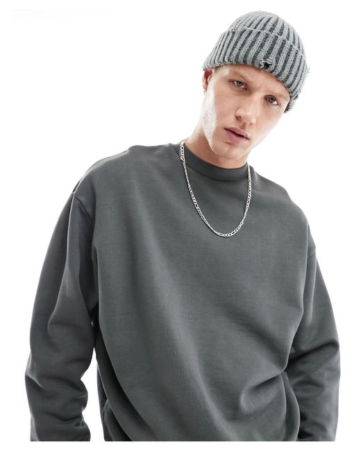 ASOS Gray Oversized Sweatshirt for men