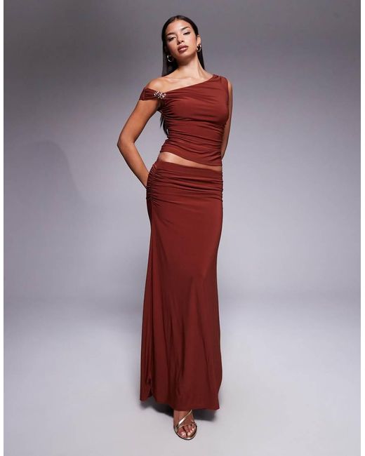 Forever New Red Slinky Off The Shoulder Top Co-ord