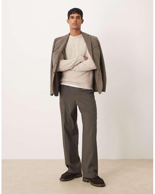 Mango Natural Classic Relaxed Fit Ribbed Jumper for men