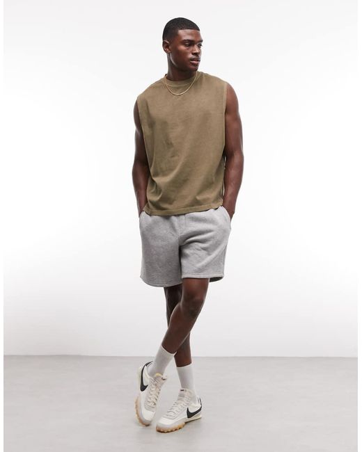 ASOS Brown Heavyweight Oversized Tank for men