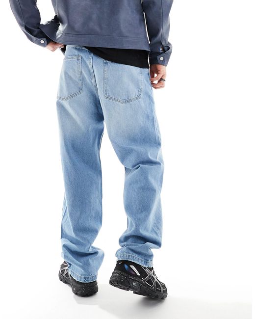 Bershka – weit geschnittene jeans in Blue für Herren