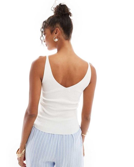 Jdy White Ribbed Tank Top