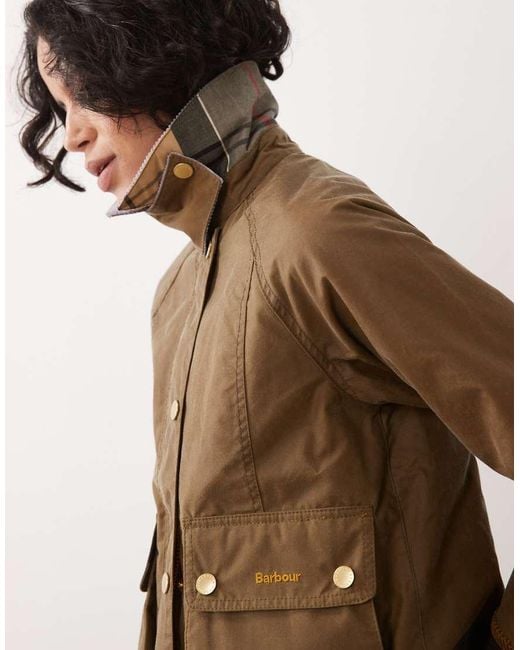 Barbour Brown Beadnell Cropped Wax Jacket