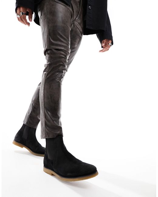 AllSaints Rhett Suede Chelsea Boots in Black for Men | Lyst Canada