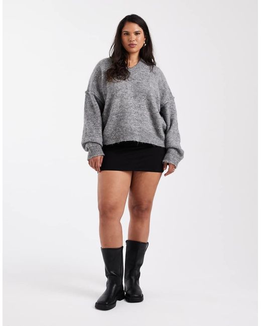 ASOS Gray Asos Design Curve Jersey Mini Skirt