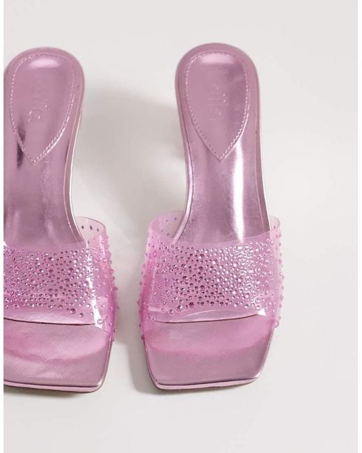 Kaiia Pink Exclusive 00s Clear Diamante Sphere Heeled Sandals