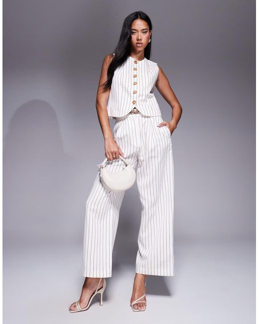 River Island White High Neck Waistcoat Co-ord