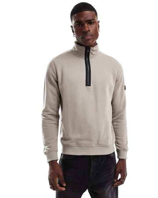 Barbour Sweatshirt Met Opstaande Boord En Badge in het Gray voor heren