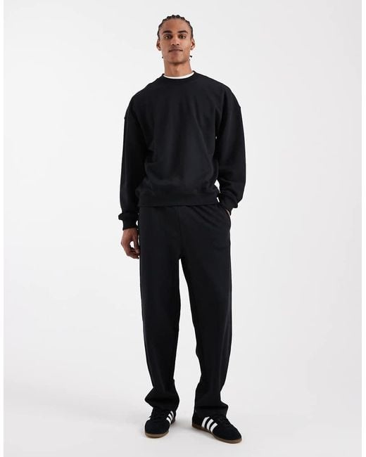 Only & Sons Blue Premium 400gsm Heavyweight Oversized Fit Crew Neck Sweatshirt Co-ord for men
