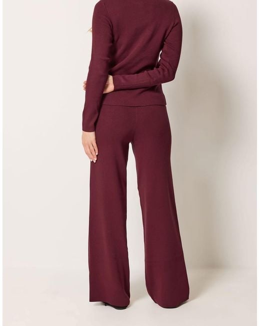 Long Tall Sally Purple Knitted Wide Leg Trousers