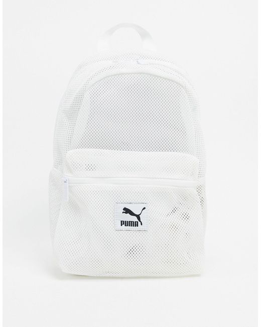 PUMA White Mesh Backpack