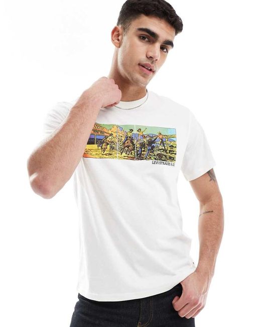 Camiseta Blanco Holgada Con Estampado De Rodeo Archive De Levi's de hombre de color White