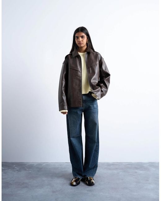 TOPSHOP Gray – oversize-bomberjacke aus wildleder