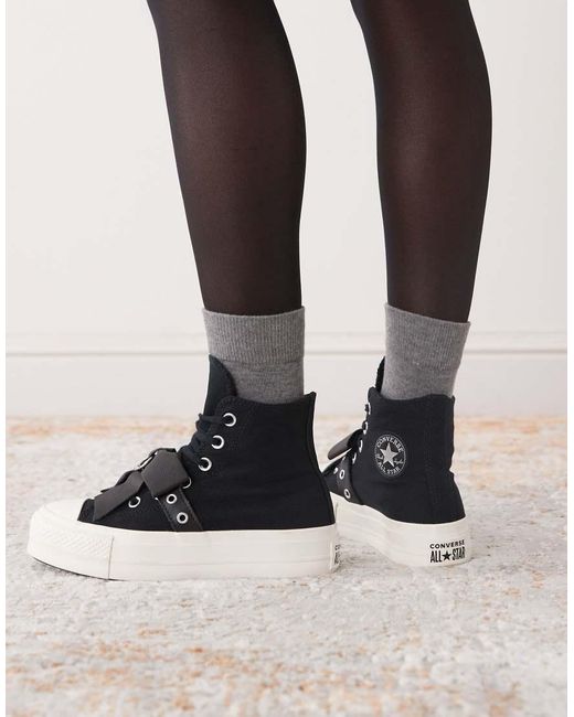 Converse Black Chuck Taylor All Star Lift Hi Platform Trainers