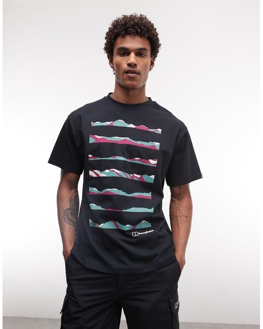 Berghaus Blue Geo Landscape T-Shirt for men