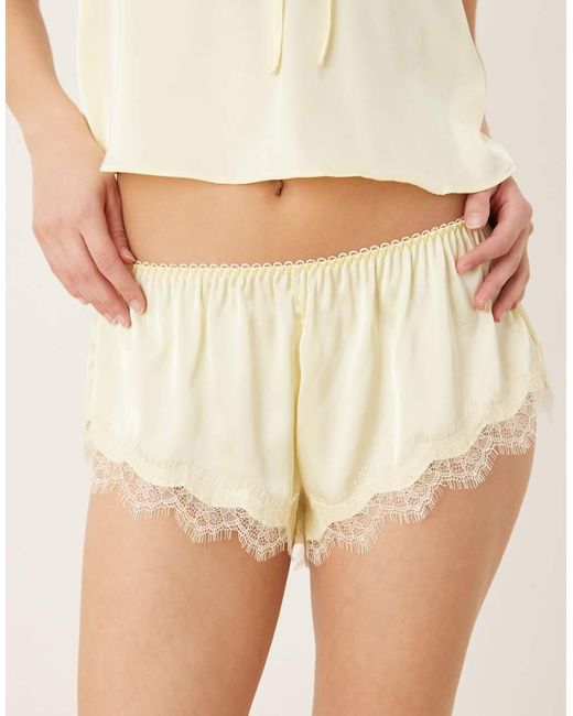KAT THE LABEL Natural Sorrento Satin Lace Short