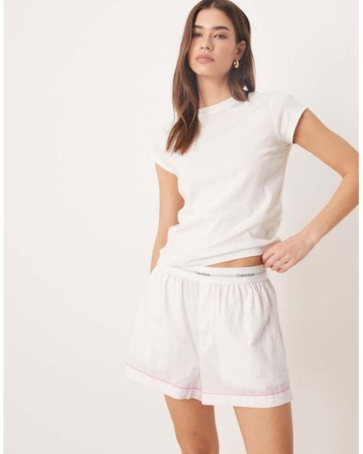 Calvin Klein Natural Valentine Poplin Pajama Shorts