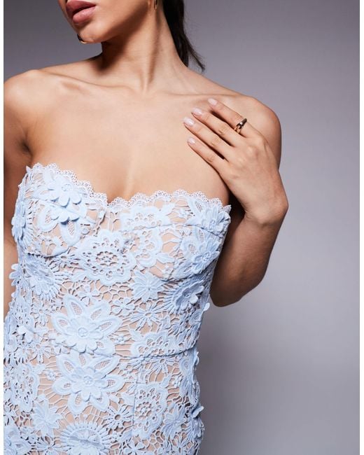 la femme blue lace dress La Femme 26975 Dress