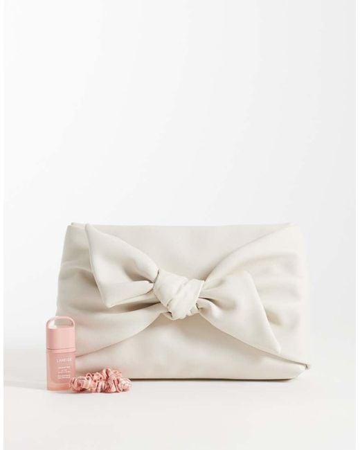 ASOS Natural Large Bow Front Clutch Bag