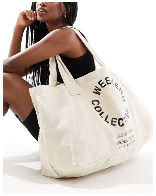 ASOS White Oversized Tote Bag With Graphic