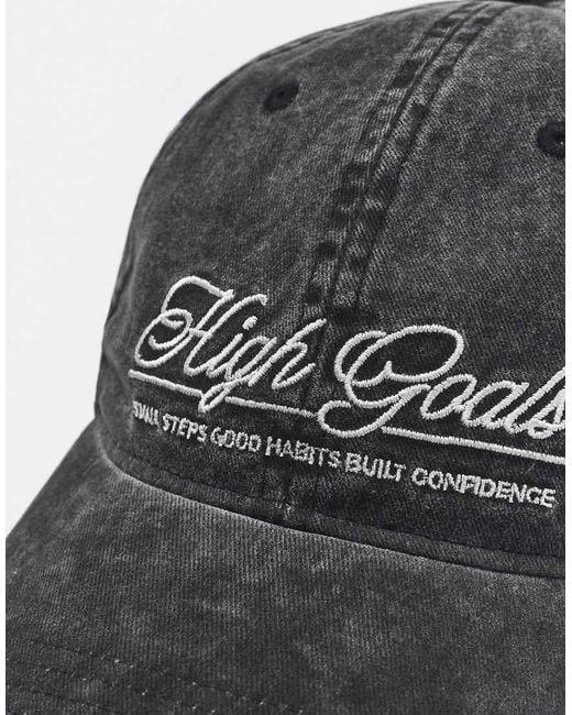 Pull&Bear Blue 'high Goals' Embroidered Cap for men