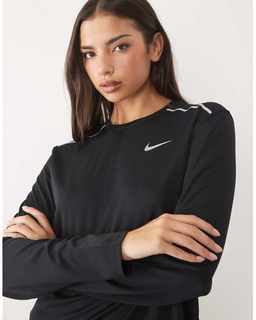 Nike Black Miler Dri-fit Long Sleeve Top