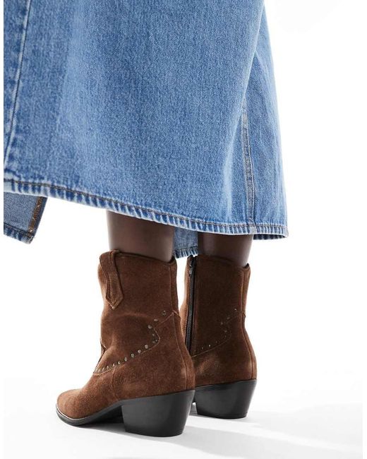 OFF THE HOOK Brown Kensal Leather Ankle Boots