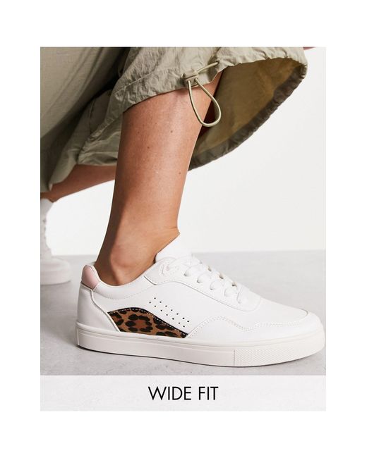 London Rebel Natural Panelled Lace Up Trainers