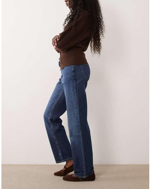 Mango Blue Matilda Straight Leg Jeans